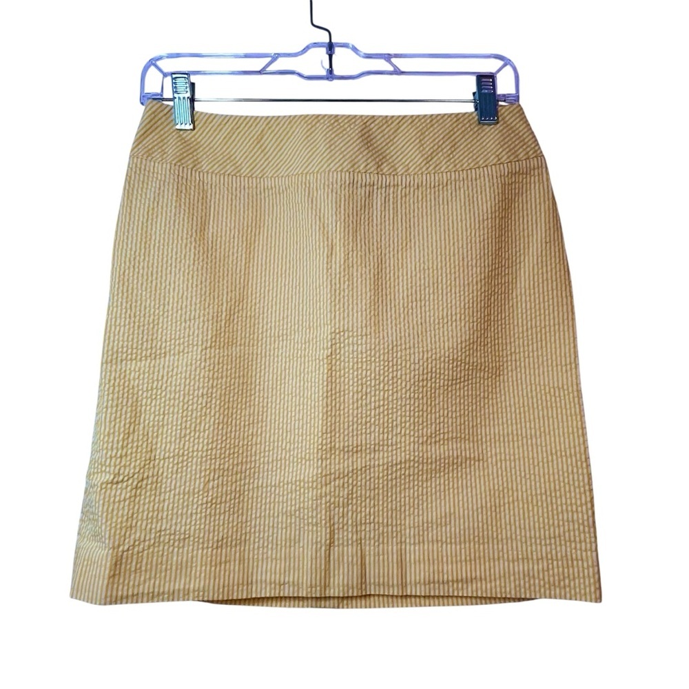 L.L. Bean Yellow and White Pencil Skirt Size 2